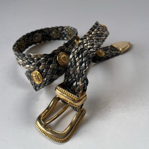 Vintage Y2K Braided Metallic Medallion Womens Belt Sz S Glam Adjustable Taiwan - Picture 14 of 15